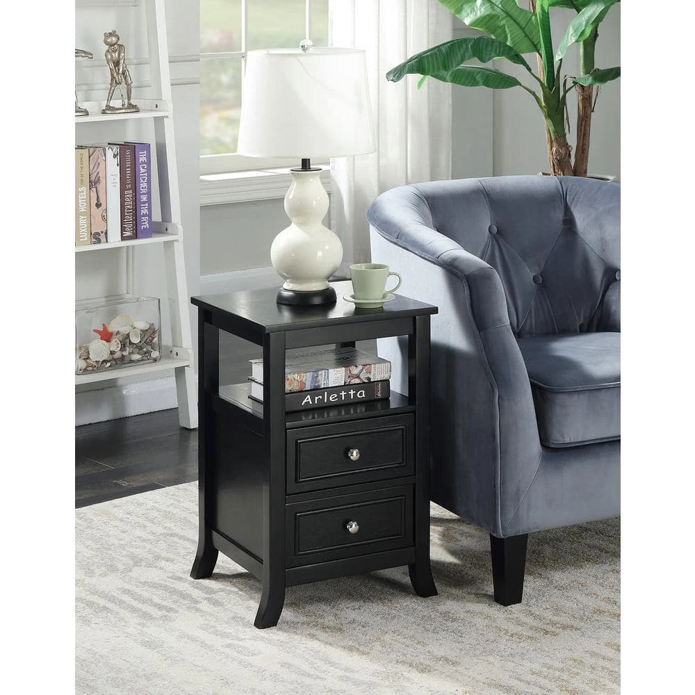 Melbourne 24 in. H Black End Table by Convenience Concepts 4 Melbourne 24 in. H Black End Table by Convenience Concepts - Image 2