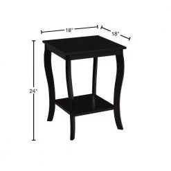 American Heritage Black 24 in.(H) Square Wood End Table with Two Tiers by Convenience Concepts -Cheap Convenience Concepts Store black convenience concepts end side tables r6 387 40 1000