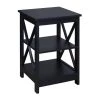 Oxford 15.75 in. Black Standard Square MDF End Table with Shelves by Convenience Concepts -Cheap Convenience Concepts Store black convenience concepts end side tables s20 101 64 1000