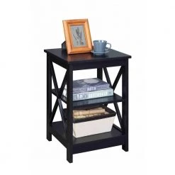 Oxford 15.75 in. Black Standard Square MDF End Table with Shelves by Convenience Concepts -Cheap Convenience Concepts Store black convenience concepts end side tables s20 101 e1 1000