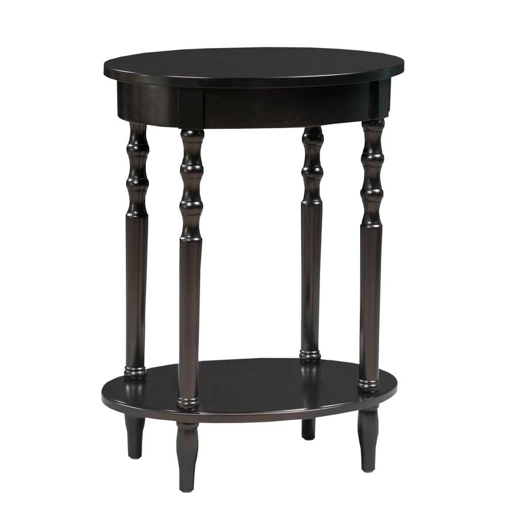 Classic Accents Brandi 19.75 in. Black Standard Oval Wood End Table with Shelf by Convenience Concepts 3 Classic Accents Brandi 19.75 in. Black Standard Oval Wood End Table with Shelf by Convenience Concepts