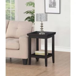 Ledgewood 18 in. Black 26 in. Square Wood End Table with Shelf by Convenience Concepts 15 Ledgewood 18 in. Black 26 in. Square Wood End Table with Shelf by Convenience Concepts -Cheap Convenience Concepts Store black convenience concepts end side tables v2 123 31 1000