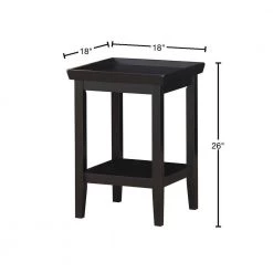 Ledgewood 18 in. Black 26 in. Square Wood End Table with Shelf by Convenience Concepts 11 Ledgewood 18 in. Black 26 in. Square Wood End Table with Shelf by Convenience Concepts -Cheap Convenience Concepts Store black convenience concepts end side tables v2 123 40 1000