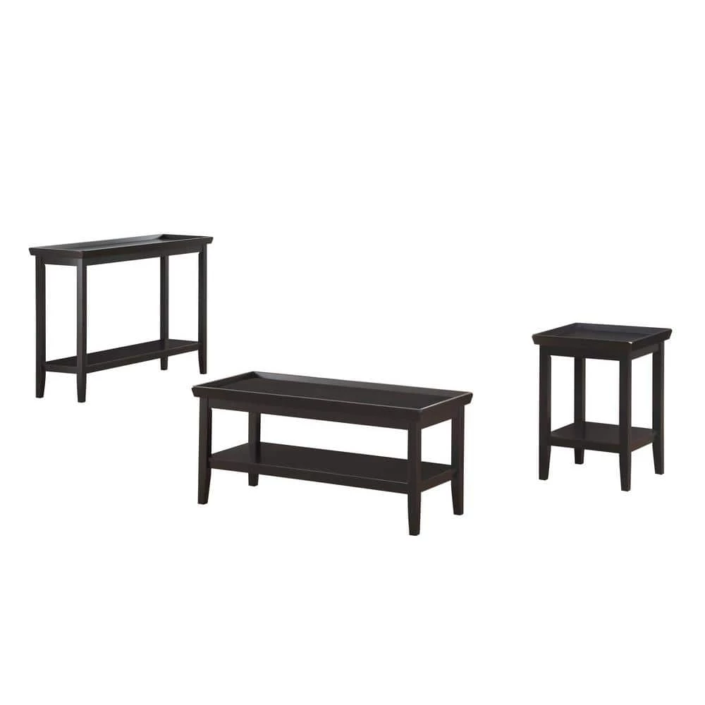Ledgewood 18 in. Black 26 in. Square Wood End Table with Shelf by Convenience Concepts 7 Ledgewood 18 in. Black 26 in. Square Wood End Table with Shelf by Convenience Concepts - Image 5