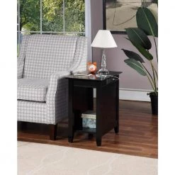 Edison 14 in. Black Standard Rectangle Wood End Table with Charging Station and Shelf by Convenience Concepts 11 Edison 14 in. Black Standard Rectangle Wood End Table with Charging Station and Shelf by Convenience Concepts -Cheap Convenience Concepts Store black convenience concepts end side tables v2 183 31 1000