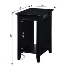 Edison 14 in. Black Standard Rectangle Wood End Table with Charging Station and Shelf by Convenience Concepts 9 Edison 14 in. Black Standard Rectangle Wood End Table with Charging Station and Shelf by Convenience Concepts -Cheap Convenience Concepts Store black convenience concepts end side tables v2 183 c3 1000