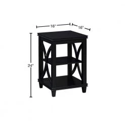 Florence 16 in. Black Standard Square End Table with Shelves by Convenience Concepts 9 Florence 16 in. Black Standard Square End Table with Shelves by Convenience Concepts -Cheap Convenience Concepts Store black convenience concepts end side tables v2 201 40 1000