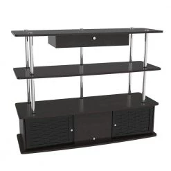47 in. Black Particle Board TV Stand with 1 Drawer Fits TVs Up to 50 in. with Doors by Convenience Concepts