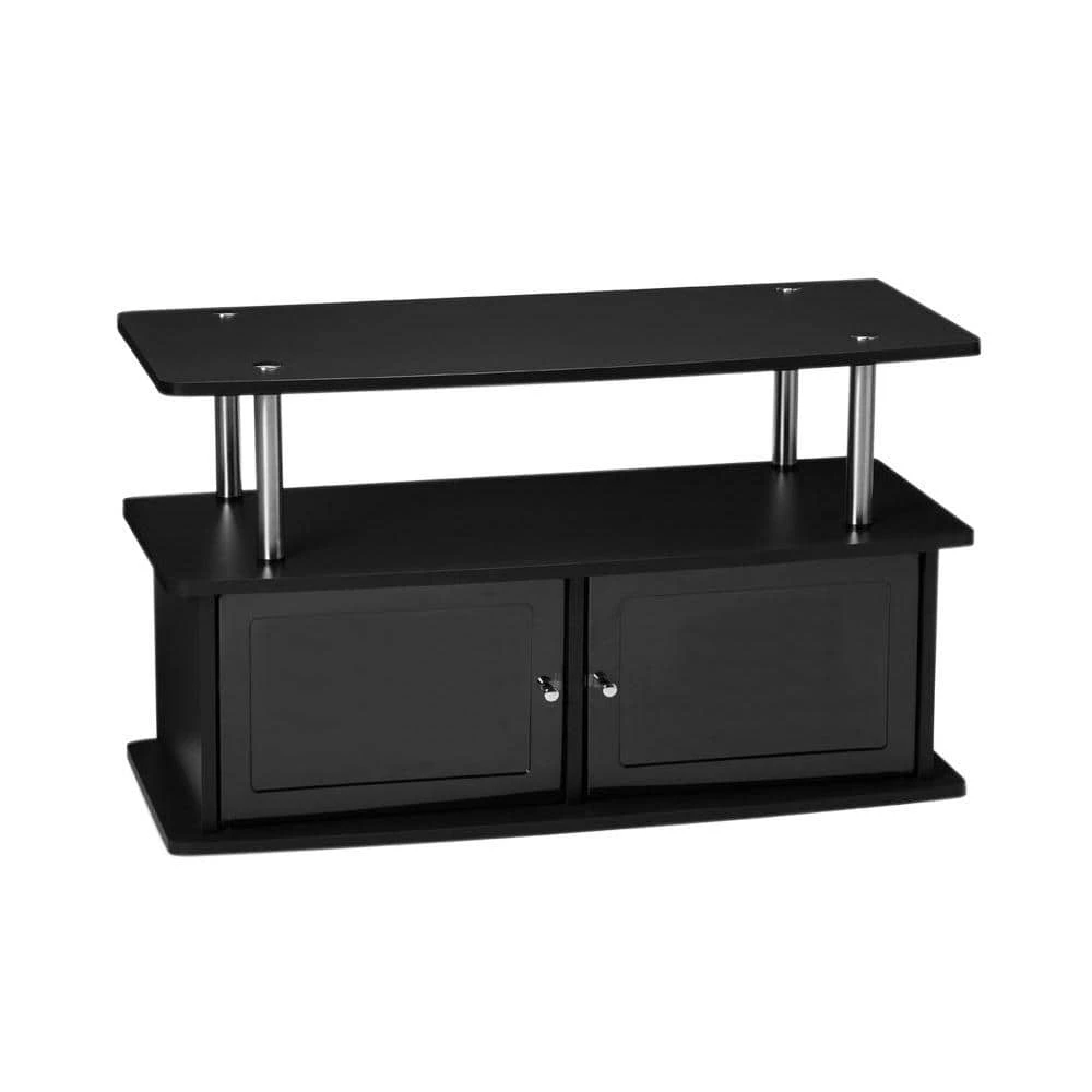 36 in. Black Particle Board TV Stand 36 in. with Doors by Convenience Concepts 3 36 in. Black Particle Board TV Stand 36 in. with Doors by Convenience Concepts