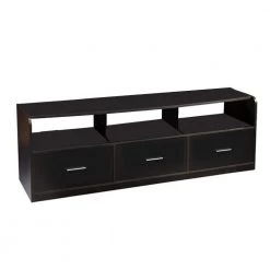 Tribeca 16 in. Black Wood TV Stand with 3 Drawer Fits TVs Up to 60 in. with Cable Management by Convenience Concepts