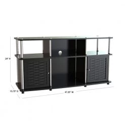 47 in. Black Particle Board TV Stand Fits TVs Up to 50 in. with Storage Doors by Convenience Concepts -Cheap Convenience Concepts Store black convenience concepts tv stands 151373bb 40 1000