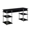 Designs2Go 59 in. Rectangle Black Particle Board Writing Desk with Shelves and Tool Assembly by Convenience Concepts 2 Designs2Go 59 in. Rectangle Black Particle Board Writing Desk with Shelves and Tool Assembly by Convenience Concepts -Cheap Convenience Concepts Store black convenience concepts writing desks r4 0613 64 1000