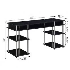 Designs2Go 59 in. Rectangle Black Particle Board Writing Desk with Shelves and Tool Assembly by Convenience Concepts 10 Designs2Go 59 in. Rectangle Black Particle Board Writing Desk with Shelves and Tool Assembly by Convenience Concepts -Cheap Convenience Concepts Store black convenience concepts writing desks r4 0613 c3 1000