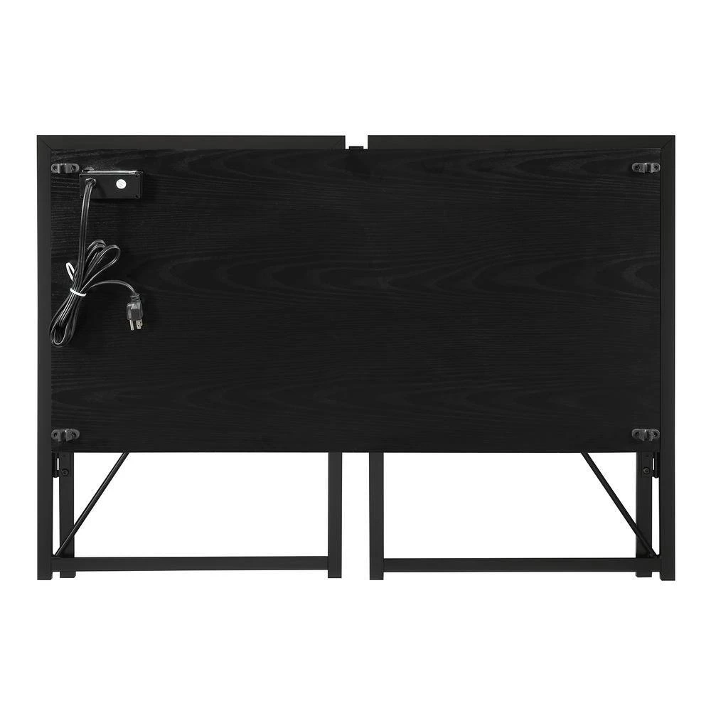 Xtra 39.5 in. Rectangular Black Particle Board/Metal Foldable Writing Desk with Charging Station by Convenience Concepts 5 Xtra 39.5 in. Rectangular Black Particle Board/Metal Foldable Writing Desk with Charging Station by Convenience Concepts - Image 3