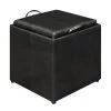 Designs4Comfort Park Avenue Black Faux Leather Storage Ottoman with Stool and Reversible Tray by Convenience Concepts -Cheap Convenience Concepts Store black faux leather convenience concepts ottomans r8 111 64 1000