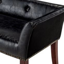 Designs4Comfort Gabriella Black Faux Leather/EspressoBench Ottoman 23 in. H X 19.5 in. W X 49.5 in D by Convenience Concepts -Cheap Convenience Concepts Store black faux leather espresso convenience concepts bedroom benches r8 210 c3 1000