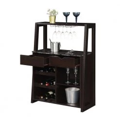 Uptown Black Faux Marble/Espresso 2 Drawer Wine Storage Bar with Shelves by Convenience Concepts 10 Uptown Black Faux Marble/Espresso 2 Drawer Wine Storage Bar with Shelves by Convenience Concepts -Cheap Convenience Concepts Store black faux marble espresso convenience concepts bar cabinets u14 234 77 1000