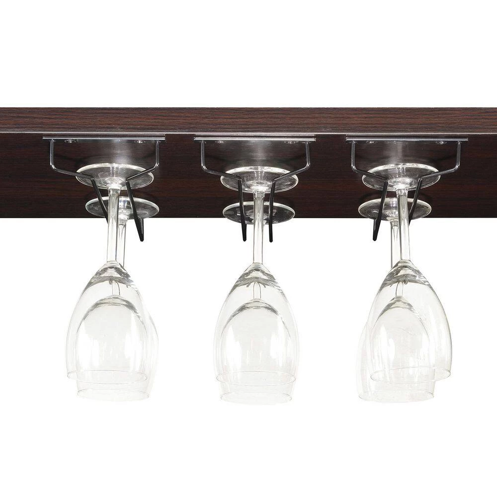 Uptown Black Faux Marble/Espresso 2 Drawer Wine Storage Bar with Shelves by Convenience Concepts 6 Uptown Black Faux Marble/Espresso 2 Drawer Wine Storage Bar with Shelves by Convenience Concepts - Image 4