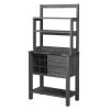 Newport Black Faux Marble/Weathered Grey Wine Storage Bar with wine rack and shelves by Convenience Concepts -Cheap Convenience Concepts Store black faux marble weathered gray convenience concepts bar cabinets u14 222 64 1000
