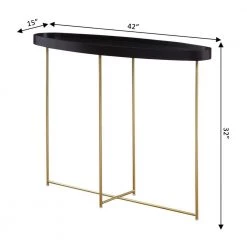 Lunar 42 in. Black/Gold Standard Oval Wood Top Console Table by Convenience Concepts 8 Lunar 42 in. Black/Gold Standard Oval Wood Top Console Table by Convenience Concepts -Cheap Convenience Concepts Store black gold convenience concepts console tables v2 168 c3 1000