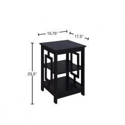 Town Square 23.50 in. Black Wood End Table by Convenience Concepts -Cheap Convenience Concepts Store black non lead paint convenience concepts end side tables s20 361 40 1000