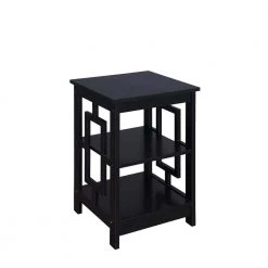 Town Square 23.50 in. Black Wood End Table by Convenience Concepts