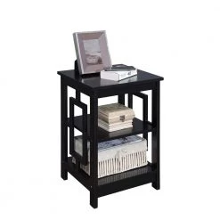 Town Square 23.50 in. Black Wood End Table by Convenience Concepts -Cheap Convenience Concepts Store black non lead paint convenience concepts end side tables s20 361 c3 1000