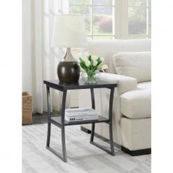 X-Calibur Black Woodgrain and Gray 23.75 in. H End Table by Convenience Concepts 21 X-Calibur Black Woodgrain and Gray 23.75 in. H End Table by Convenience Concepts -Cheap Convenience Concepts Store black woodgrain gray convenience concepts end side tables r4 0314 31 1000