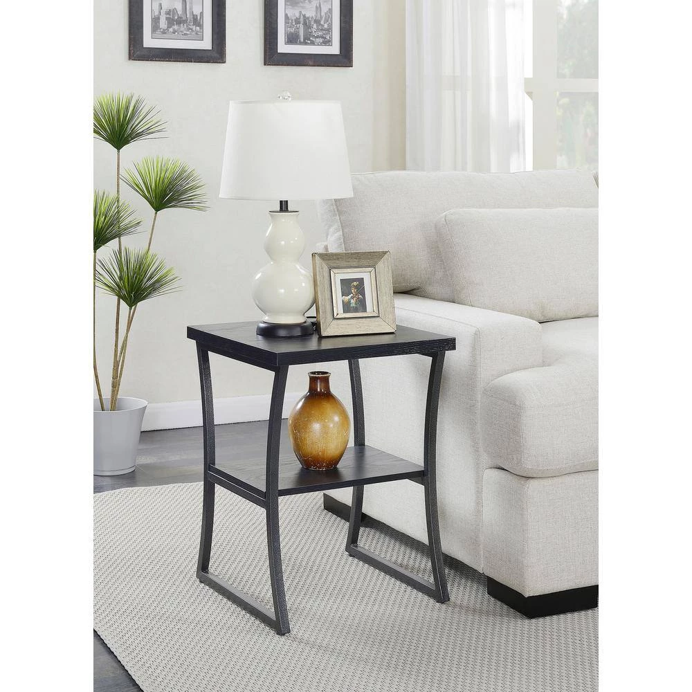 X-Calibur Black Woodgrain and Gray 23.75 in. H End Table by Convenience Concepts 10 X-Calibur Black Woodgrain and Gray 23.75 in. H End Table by Convenience Concepts - Image 8