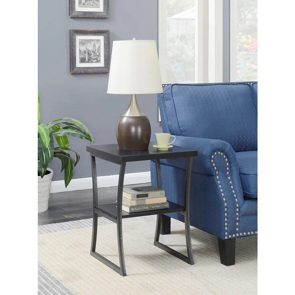 X-Calibur Black Woodgrain and Gray 23.75 in. H End Table by Convenience Concepts 8 X-Calibur Black Woodgrain and Gray 23.75 in. H End Table by Convenience Concepts - Image 6