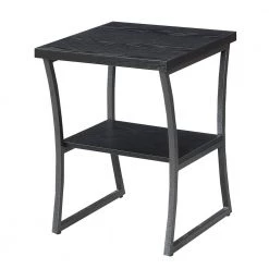 X-Calibur Black Woodgrain and Gray 23.75 in. H End Table by Convenience Concepts