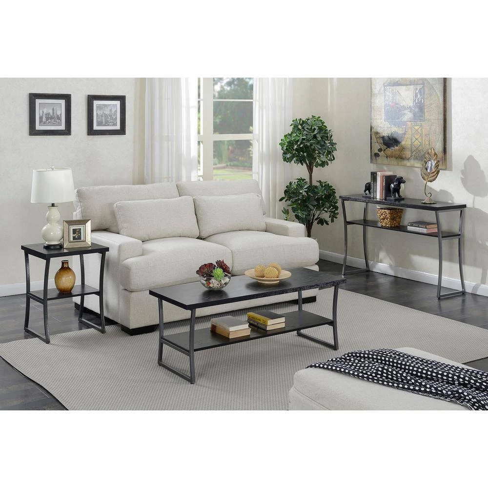 X-Calibur Black Woodgrain and Gray 23.75 in. H End Table by Convenience Concepts 11 X-Calibur Black Woodgrain and Gray 23.75 in. H End Table by Convenience Concepts - Image 9