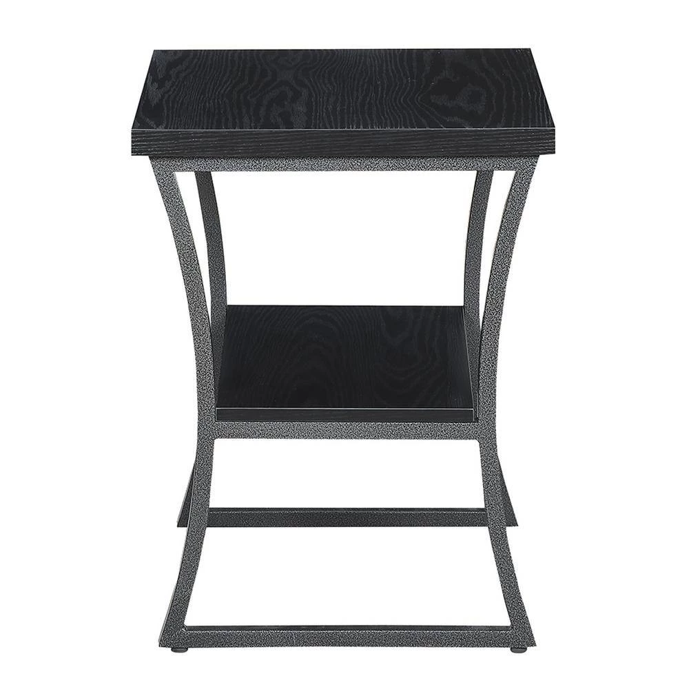 X-Calibur Black Woodgrain and Gray 23.75 in. H End Table by Convenience Concepts 4 X-Calibur Black Woodgrain and Gray 23.75 in. H End Table by Convenience Concepts - Image 2