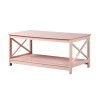 Oxford 39.5 in. Blush Pink Standard Rectangle MDF Top Coffee Table with Shelf by Convenience Concepts