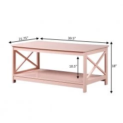 Oxford 39.5 in. Blush Pink Standard Rectangle MDF Top Coffee Table with Shelf by Convenience Concepts -Cheap Convenience Concepts Store blush pink convenience concepts coffee tables s20 457 c3 1000