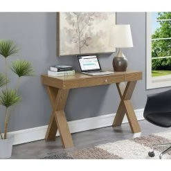 47.25 in. Brown Rectangular 1 -Drawer Writing Desk with X-designed Frame by Convenience Concepts -Cheap Convenience Concepts Store brown convenience concepts writing desks u14 190 31 1000
