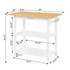 Designs2Go Butcher Block and White Kitchen Prep Island with Drawer by Convenience Concepts -Cheap Convenience Concepts Store butcher block white convenience concepts kitchen islands v2 234 44 1000
