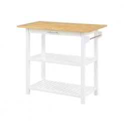 Designs2Go Butcher Block and White Kitchen Prep Island with Drawer by Convenience Concepts -Cheap Convenience Concepts Store butcher block white convenience concepts kitchen islands v2 234 c3 1000