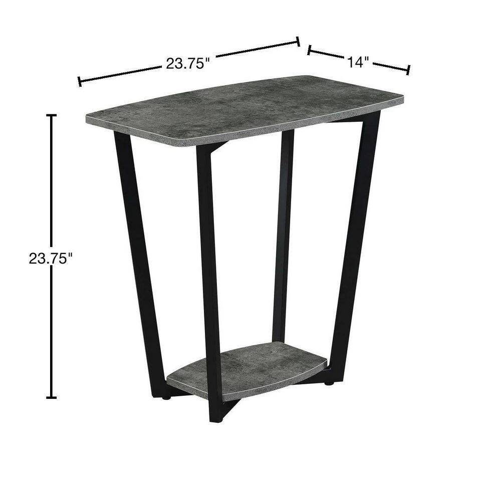 Graystone 23.75 in Cement/Black Short Rectangle Particle Board End Table with Shelf by Convenience Concepts 5 Graystone 23.75 in Cement/Black Short Rectangle Particle Board End Table with Shelf by Convenience Concepts - Image 3