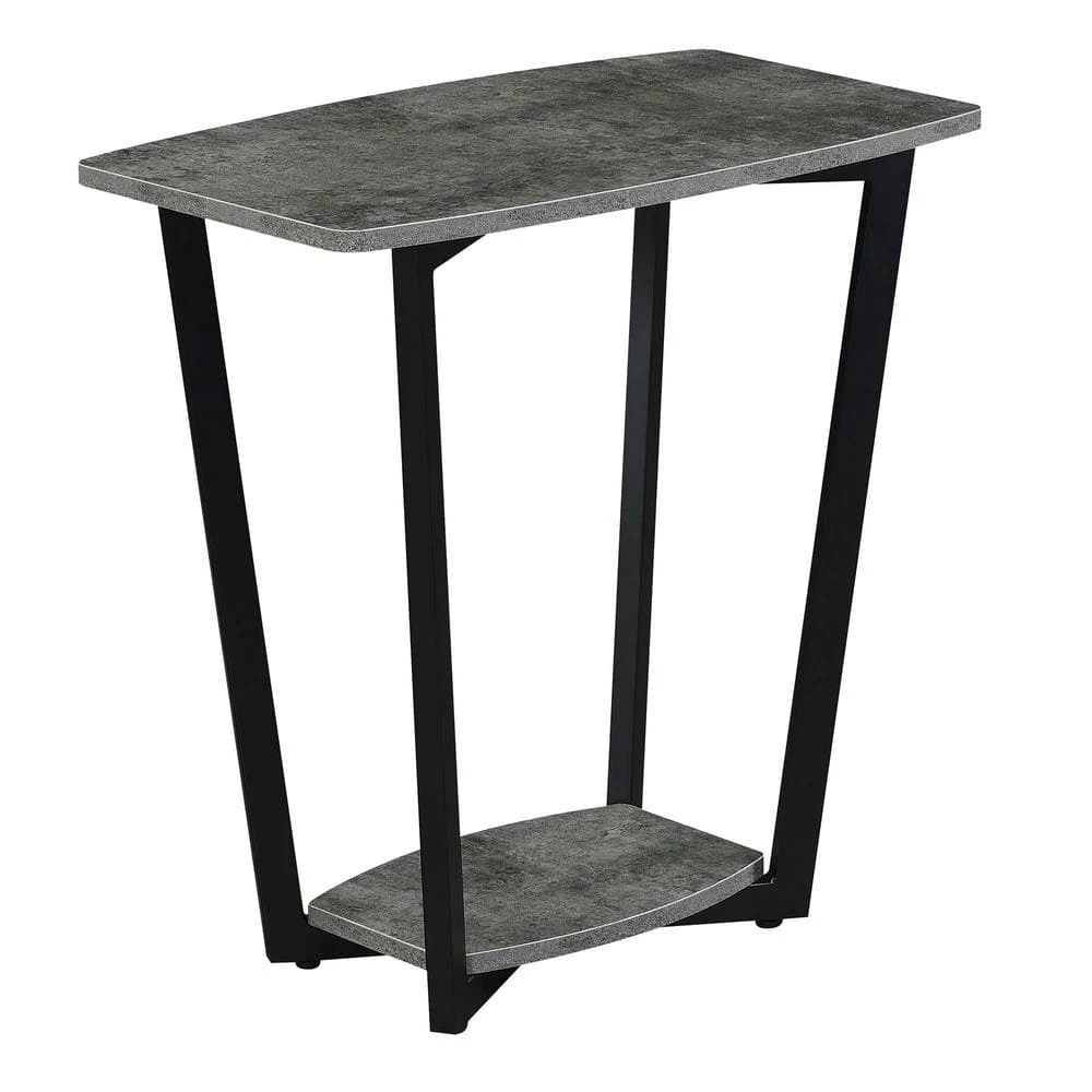 Graystone 23.75 in Cement/Black Short Rectangle Particle Board End Table with Shelf by Convenience Concepts 3 Graystone 23.75 in Cement/Black Short Rectangle Particle Board End Table with Shelf by Convenience Concepts