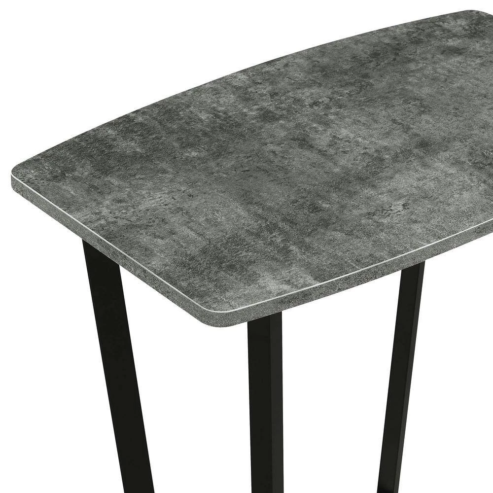 Graystone 23.75 in Cement/Black Short Rectangle Particle Board End Table with Shelf by Convenience Concepts 6 Graystone 23.75 in Cement/Black Short Rectangle Particle Board End Table with Shelf by Convenience Concepts - Image 4