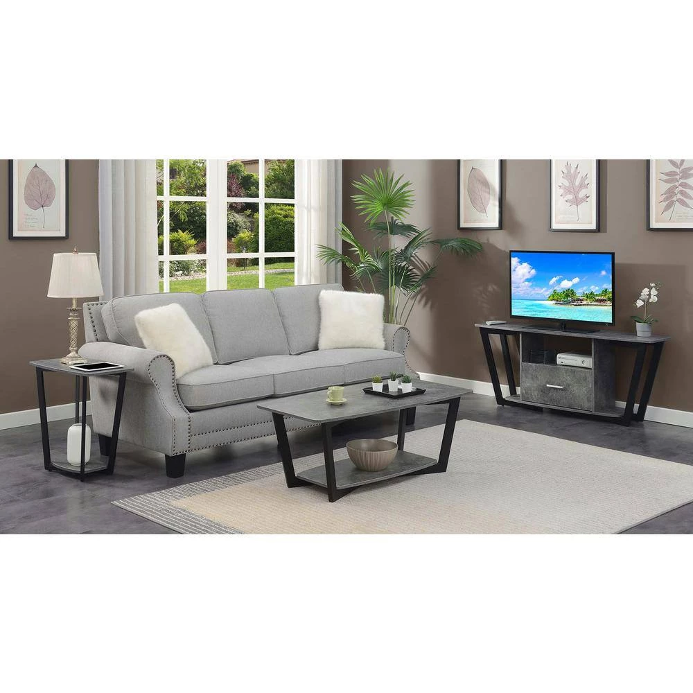 Graystone 23.75 in Cement/Black Short Rectangle Particle Board End Table with Shelf by Convenience Concepts 8 Graystone 23.75 in Cement/Black Short Rectangle Particle Board End Table with Shelf by Convenience Concepts - Image 6