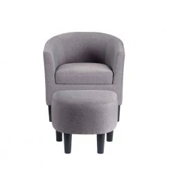 Take a Seat Churchill Cement Gray Fabric Accent Chair with Ottoman by Convenience Concepts -Cheap Convenience Concepts Store cement gray fabric convenience concepts accent chairs t1 115 1f 1000