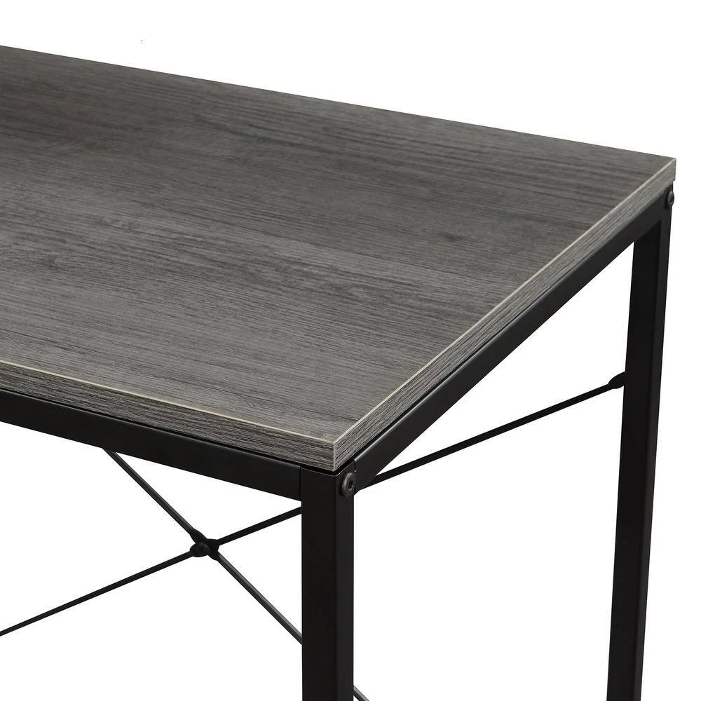 Designs2Go 36 in. Rectangle Charcoal Gray/Black Particle Board Workstation Writing Desk with Shelves by Convenience Concepts 5 Designs2Go 36 in. Rectangle Charcoal Gray/Black Particle Board Workstation Writing Desk with Shelves by Convenience Concepts - Image 3