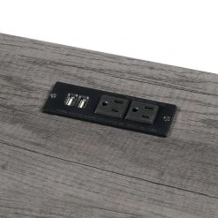 Designs2Go 47 in. Rectangular Charcoal Gray MDF Writing Desk with Charging Station by Convenience Concepts -Cheap Convenience Concepts Store charcoal gray convenience concepts writing desks r7 128 77 1000