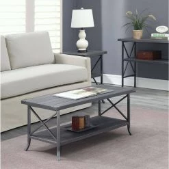 Brookline 42 in. Gray Large Rectangle Wood Coffee Table with Shelf by Convenience Concepts 17 Brookline 42 in. Gray Large Rectangle Wood Coffee Table with Shelf by Convenience Concepts -Cheap Convenience Concepts Store charcoal gray slate gray convenience concepts coffee tables r4 0340 31 1000