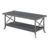 Brookline 42 in. Gray Large Rectangle Wood Coffee Table with Shelf by Convenience Concepts -Cheap Convenience Concepts Store charcoal gray slate gray convenience concepts coffee tables r4 0340 64 1000