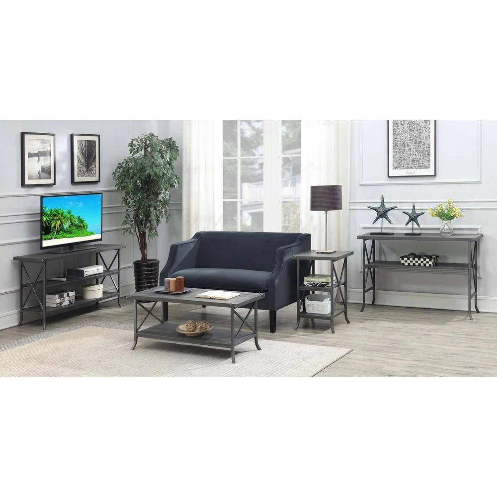 Brookline 42 in. Gray Large Rectangle Wood Coffee Table with Shelf by Convenience Concepts 9 Brookline 42 in. Gray Large Rectangle Wood Coffee Table with Shelf by Convenience Concepts - Image 7