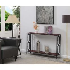 Town Square 47.25 in. Cherry/Black Rectangle Wood Veneer Console Table with Shelf by Convenience Concepts 9 Town Square 47.25 in. Cherry/Black Rectangle Wood Veneer Console Table with Shelf by Convenience Concepts -Cheap Convenience Concepts Store cherry black convenience concepts console tables r4 0481 31 1000