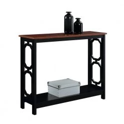Omega 39.5 in. L x 31.5 in. H Cherry and Black Rectangle Wood Console Table with Bottom Shelf by Convenience Concepts -Cheap Convenience Concepts Store cherry black convenience concepts console tables s20 280 4f 1000